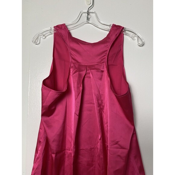 Ouslee Women Cami Tank Top Hot Pink Size M Satin Sleeveless Lose Fit Fuchsia - Picture 10 of 13